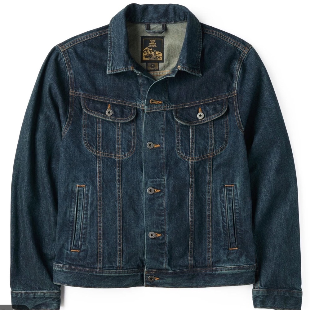Flint and Tinder Trucker Jacket Dark Wash XS New Without Tags